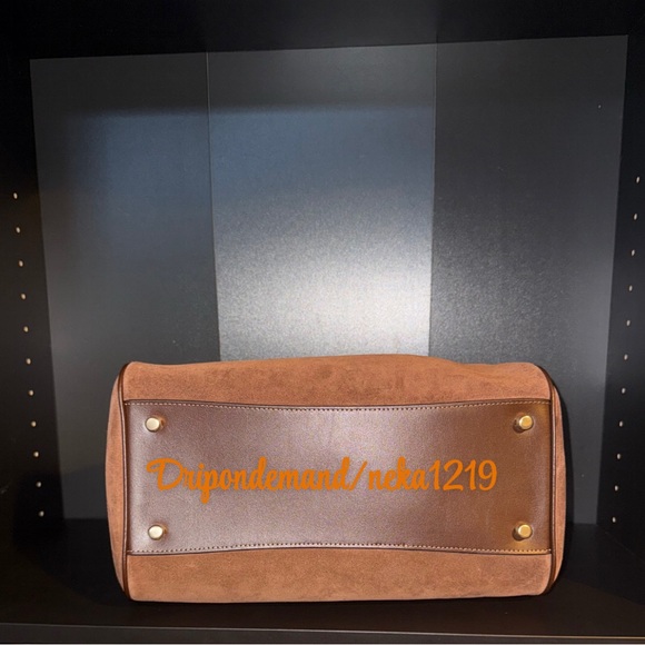 Coach Rowan Large Satchel Bag in Suede - Picture 6 of 15